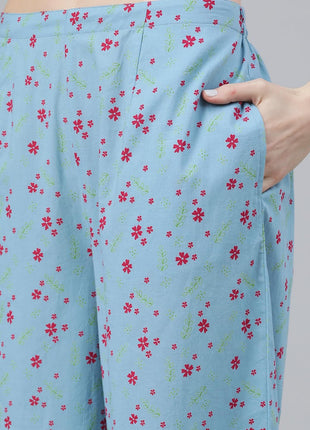 Libas Women's Cotton Kurta Sets (6909_Blue 