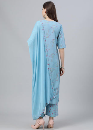 Libas Women's Cotton Kurta Sets (6909_Blue 