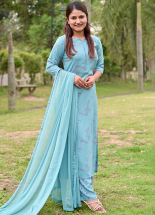 Libas Women's Cotton Kurta Sets (6909_Blue 