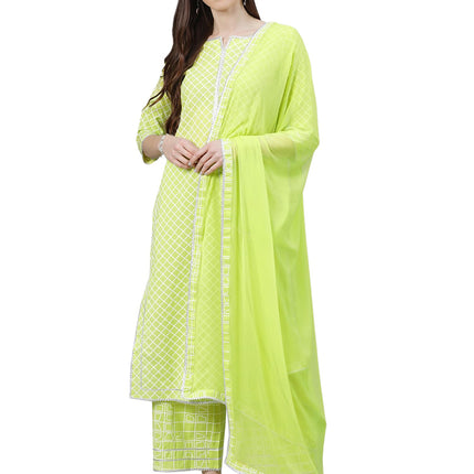Libas Women's Cotton Kurta Sets (6915_Green 