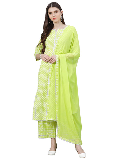Libas Women's Cotton Kurta Sets (6915_Green 