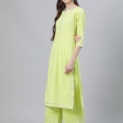 Libas Women's Cotton Kurta Sets (6915_Green 
