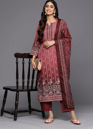 Libas Women's Poly Crepe Kurta Sets (34215_Maroon 