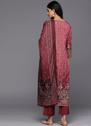 Libas Women's Poly Crepe Kurta Sets (34215_Maroon 