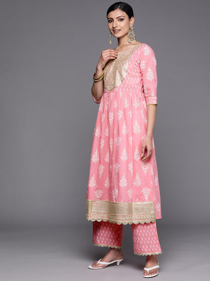 Libas Women's Pure Cotton Kurta Sets (34251_Pink 