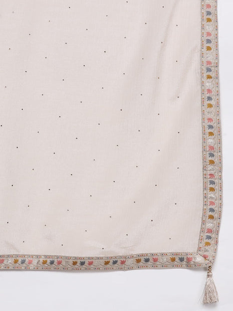 Libas Women's Silk Blend Kurta Sets (33338O_Beige 