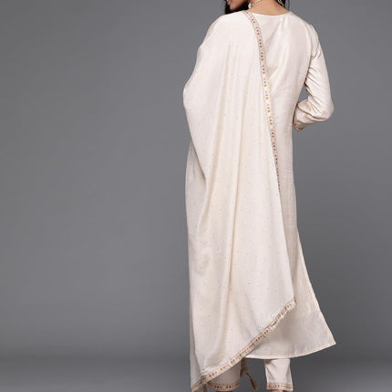 Libas Women's Silk Blend Kurta Sets (33338O_Beige 