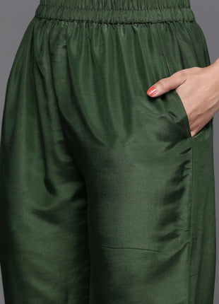 Libas Women's Silk Blend Kurta Sets (33344O_Green 