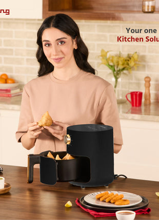 Lifelong 2.5L Air Fryer For Home-800W Small Airfryer Machine To Fry,Bake&Roast With Timer Control-Oil Free Fryer Machine-Electric Air-Fryer With 360° Hot Air Circulation Technology (Llhf26),Black 