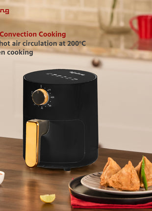 Lifelong 2.5L Air Fryer For Home-800W Small Airfryer Machine To Fry,Bake&Roast With Timer Control-Oil Free Fryer Machine-Electric Air-Fryer With 360° Hot Air Circulation Technology (Llhf26),Black 