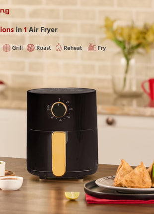 Lifelong 2.5L Air Fryer For Home-800W Small Airfryer Machine To Fry,Bake&Roast With Timer Control-Oil Free Fryer Machine-Electric Air-Fryer With 360° Hot Air Circulation Technology (Llhf26),Black 