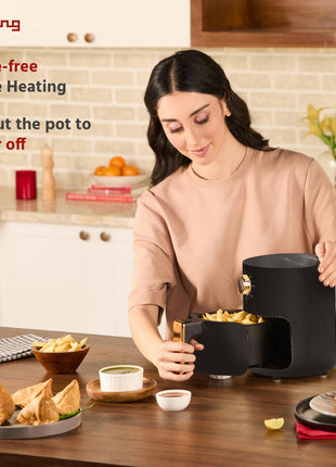 Lifelong 2.5L Air Fryer For Home-800W Small Airfryer Machine To Fry,Bake&Roast With Timer Control-Oil Free Fryer Machine-Electric Air-Fryer With 360° Hot Air Circulation Technology (Llhf26),Black 