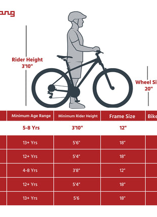 Lifelong 20T Cycle for Kids 5 to 8 Years - Bike for Boys and Girls - 85% Pre-Assembled, Frame Size: 12" - Suitable for Children 3 Feet 10 Inch+ Height - Unisex Cycle (Tribe, Yellow & Black),Rigid 