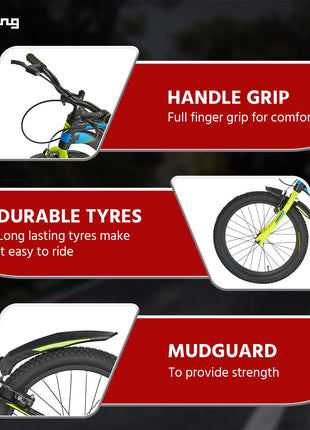 Lifelong 20T Cycle for Kids 5 to 8 Years - Bike for Boys and Girls - 85% Pre-Assembled, Frame Size: 12" - Suitable for Children 3 Feet 10 Inch+ Height - Unisex Cycle (Tribe, Yellow & Black),Rigid 