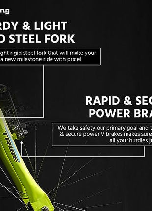 Lifelong 20T Cycle for Kids 5 to 8 Years - Bike for Boys and Girls - 85% Pre-Assembled, Frame Size: 12" - Suitable for Children 3 Feet 10 Inch+ Height - Unisex Cycle (Tribe, Yellow & Black),Rigid 