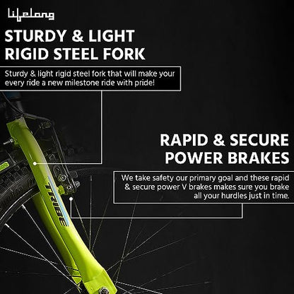 Lifelong 20T Cycle for Kids 5 to 8 Years - Bike for Boys and Girls - 85% Pre-Assembled, Frame Size: 12" - Suitable for Children 3 Feet 10 Inch+ Height - Unisex Cycle (Tribe, Yellow & Black),Rigid 
