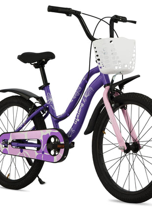 Lifelong 20T Cycle for Kids 5 to 8 Years-Rigid Bicycle for Girls-Single Speed Bike/Bicycle-95% Pre-Assembled-Balance Wheels-Suitable for Young Girls-Above 3 Feet 10Inch+ Height (llbc2005), Purple 