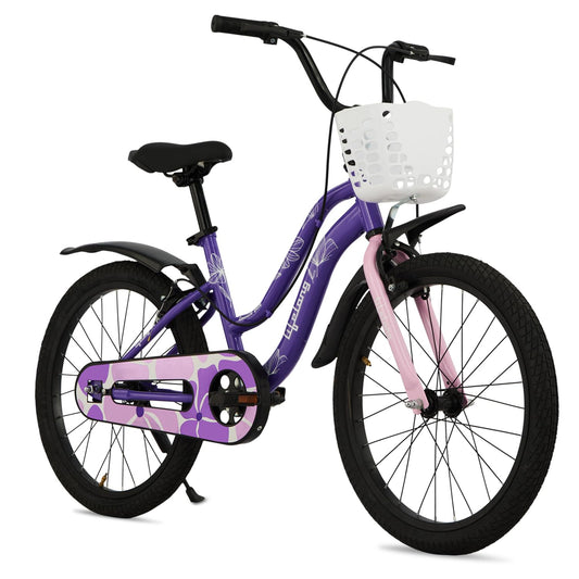 Lifelong 20T Cycle for Kids 5 to 8 Years-Rigid Bicycle for Girls-Single Speed Bike/Bicycle-95% Pre-Assembled-Balance Wheels-Suitable for Young Girls-Above 3 Feet 10Inch+ Height (llbc2005), Purple 