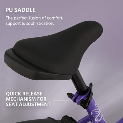 Lifelong 20T Cycle for Kids 5 to 8 Years-Rigid Bicycle for Girls-Single Speed Bike/Bicycle-95% Pre-Assembled-Balance Wheels-Suitable for Young Girls-Above 3 Feet 10Inch+ Height (llbc2005), Purple 