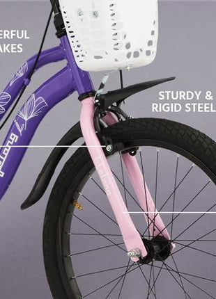Lifelong 20T Cycle for Kids 5 to 8 Years-Rigid Bicycle for Girls-Single Speed Bike/Bicycle-95% Pre-Assembled-Balance Wheels-Suitable for Young Girls-Above 3 Feet 10Inch+ Height (llbc2005), Purple 