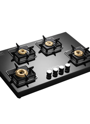 Lifelong 4 Gas Burner Tops - 4 Burners Hob Top Gas Stove with Automatic Ignition - Toughened Glass Top Gas Stoves for Home & Kitchen - Automatic Gas Stove for Modular Kitchen (LLHT008) 