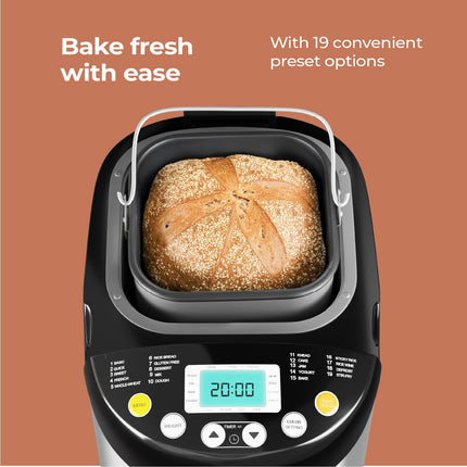 Lifelong Atta Dough & Bread Maker Machine for Home - 550W One Touch Automatic Machine for Kneading, Baking & Fermentation - 19 Presets - Chapati Dough, Multiple Bread types, Dessert, Cake, Jam etc. 