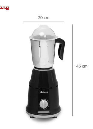 Lifelong Mixer Grinder for Kitchen - 2 Jars 500 Watt - Mixie with Mini Jar for Chutney & Liquidizing Jar used as Wet Grinder & Blender for Milkshake, Smoothie, Puree -Stainless Steel Blades (LLMG93) 
