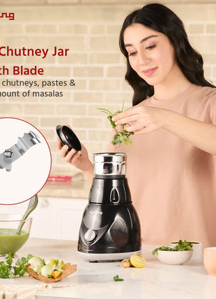 Lifelong Mixer Grinder for Kitchen - 3 Jars 500 Watt Mixie - Chutney Jar, Dry Grinder Jar & Liquidizing Jar used as Wet Grinder & Blender for Milkshake, Smoothie, Puree -Stainless Steel Blades(LLMG23) 