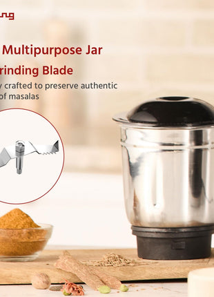 Lifelong Mixer Grinder for Kitchen - 3 Jars 500 Watt Mixie - Chutney Jar, Dry Grinder Jar & Liquidizing Jar used as Wet Grinder & Blender for Milkshake, Smoothie, Puree -Stainless Steel Blades(LLMG23) 