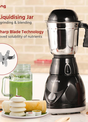 Lifelong Mixer Grinder for Kitchen - 3 Jars 500 Watt Mixie - Chutney Jar, Dry Grinder Jar & Liquidizing Jar used as Wet Grinder & Blender for Milkshake, Smoothie, Puree -Stainless Steel Blades(LLMG23) 