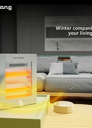 Lifelong Regalia 800 Watts Quartz Room Heater for Home with 2 Power settings, ISI Certified, 2 Rod Heater for Room |Cord Length 1.5 Meter| 1 Year Manufacturer's Warranty (LLQH922, White) 