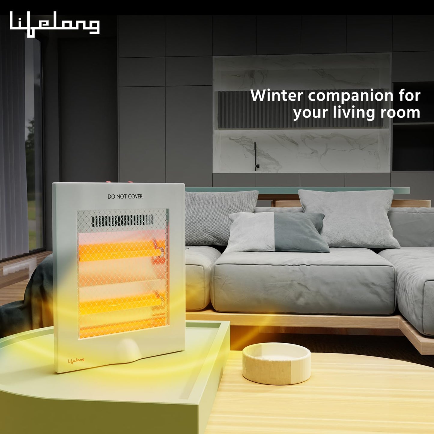 Lifelong Regalia 800 Watts Quartz Room Heater for Home with 2 Power settings, ISI Certified, 2 Rod Heater for Room |Cord Length 1.5 Meter| 1 Year Manufacturer's Warranty (LLQH922, White) 
