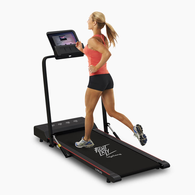 Lifelong Walking Pad Treadmill for Home 2.5Hp Peak Dc Motor- Foldable Under Desk Treadmill-Walking Machine at 8Km/Hr Speed with Led Display-Cardio Equipment for Home Gym 110Kg Capacity(Lltm163),Black 