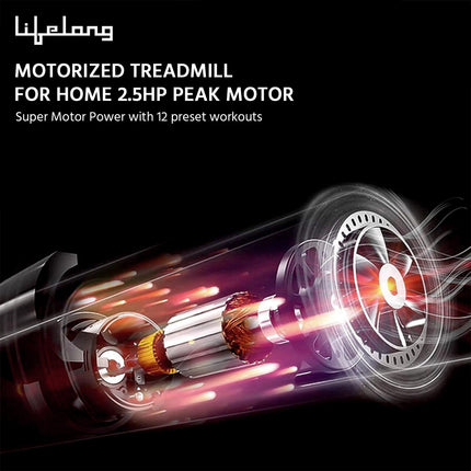 Lifelong Walking Pad Treadmill for Home 2.5Hp Peak Dc Motor- Foldable Under Desk Treadmill-Walking Machine at 8Km/Hr Speed with Led Display-Cardio Equipment for Home Gym 110Kg Capacity(Lltm163),Black 