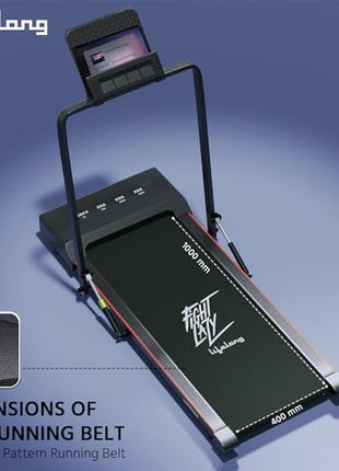 Lifelong Walking Pad Treadmill for Home 2.5Hp Peak Dc Motor- Foldable Under Desk Treadmill-Walking Machine at 8Km/Hr Speed with Led Display-Cardio Equipment for Home Gym 110Kg Capacity(Lltm163),Black 