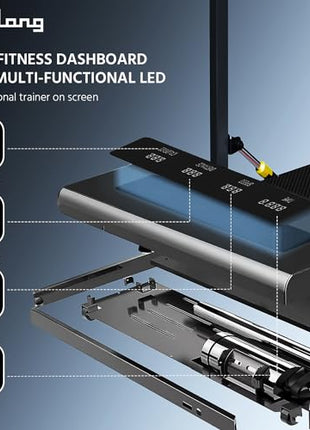 Lifelong Walking Pad Treadmill for Home 2.5Hp Peak Dc Motor- Foldable Under Desk Treadmill-Walking Machine at 8Km/Hr Speed with Led Display-Cardio Equipment for Home Gym 110Kg Capacity(Lltm163),Black 