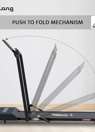 Lifelong Walking Pad Treadmill for Home 2.5Hp Peak Dc Motor- Foldable Under Desk Treadmill-Walking Machine at 8Km/Hr Speed with Led Display-Cardio Equipment for Home Gym 110Kg Capacity(Lltm163),Black 