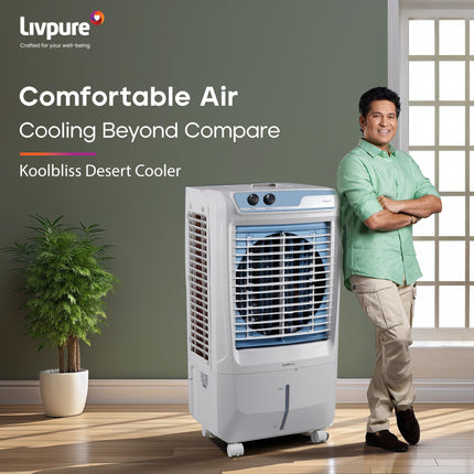 Livpure Koolbliss Desert Air Cooler - 88 L |16” Fan Blade| 190W Motor with Thermal Overload Protection | Antibacterial Honeycomb Pads | Inverter Compatibility | 2 Years Warranty on Motor 