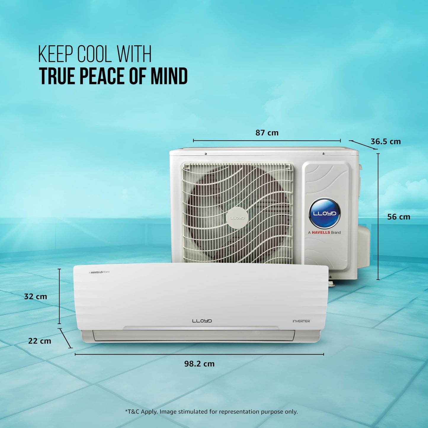 Lloyd 1.5 Ton 5 Star Inverter Split AC (5 in 1 Convertible, Anti Corrosion Coating, Copper, PM 2.5 Filter, White with Chrome Deco Strip, GLS18I5KWGGW) 