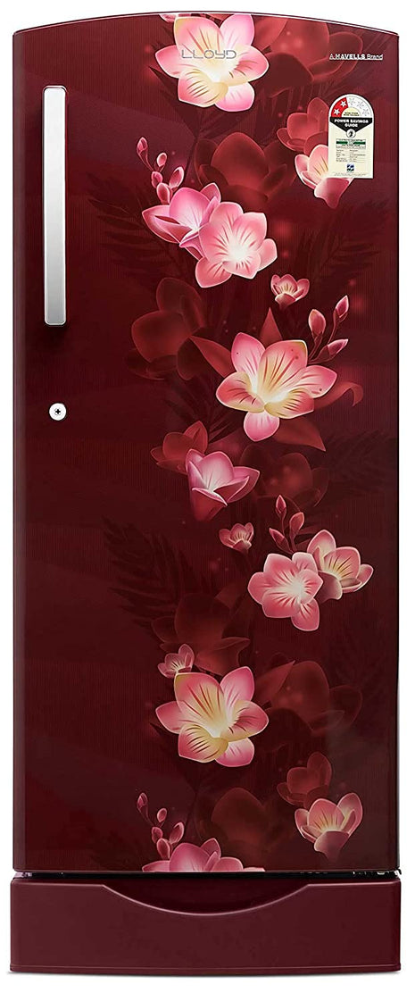 Lloyd 225 L 2 Star Direct Cool Single Door Refrigerator (GLDC242SGWS2PB, Gardenia Wine, With Base Stand) 