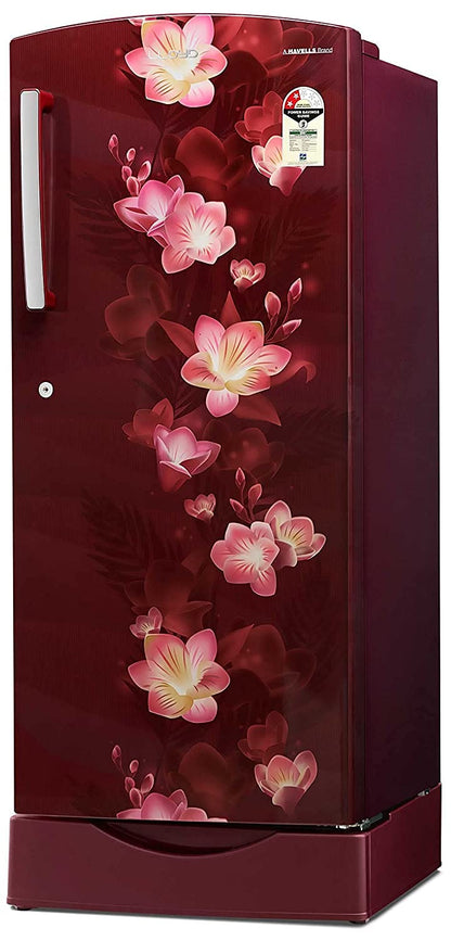 Lloyd 225 L 2 Star Direct Cool Single Door Refrigerator (GLDC242SGWS2PB, Gardenia Wine, With Base Stand) 