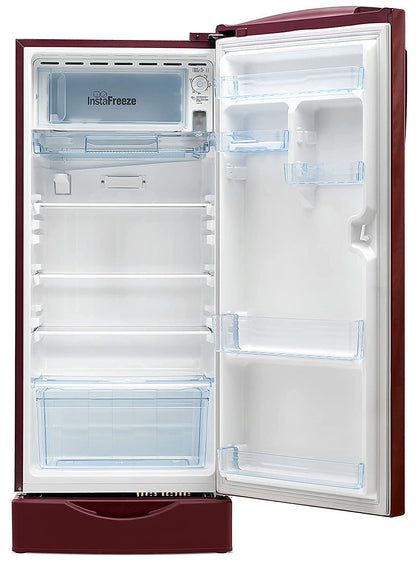 Lloyd 225 L 2 Star Direct Cool Single Door Refrigerator (GLDC242SGWS2PB, Gardenia Wine, With Base Stand) 
