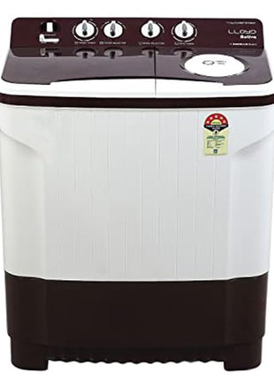Lloyd 7.5 kg 5 Star Semi Automatic Top Load Washing Machine |1300 RPM | Soak Function | 3 Wash Programs | Swift Dry | Magic Filter, (GLWMS75DDMAC, Dark Maroon and White) 