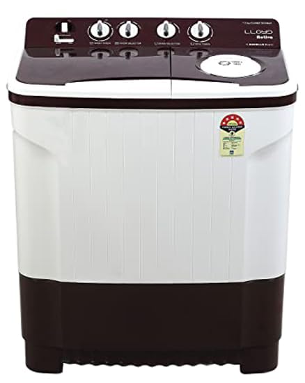 Lloyd 7.5 kg 5 Star Semi Automatic Top Load Washing Machine |1300 RPM | Soak Function | 3 Wash Programs | Swift Dry | Magic Filter, (GLWMS75DDMAC, Dark Maroon and White) 