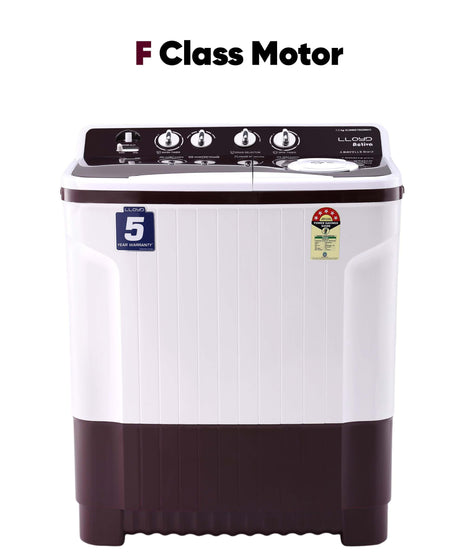 Lloyd 7.5 kg 5 Star Semi Automatic Top Load Washing Machine |1300 RPM | Soak Function | 3 Wash Programs | Swift Dry | Magic Filter, (GLWMS75DDMAC, Dark Maroon and White) 