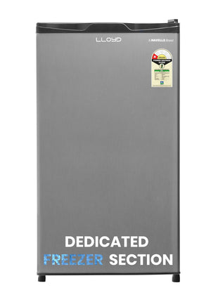 Lloyd 92 L Direct Cool Single Door 1 Star Refrigerator with Dedicated Freezer Section Big Bottle StorageFull Vegetable Box (Grey Metallic) 