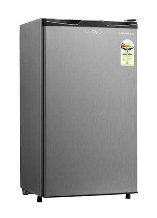 Lloyd 92 L Direct Cool Single Door 1 Star Refrigerator with Dedicated Freezer Section Big Bottle StorageFull Vegetable Box (Grey Metallic) 