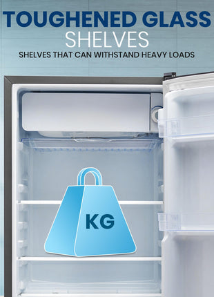 Lloyd 92 L Direct Cool Single Door 1 Star Refrigerator with Dedicated Freezer Section Big Bottle StorageFull Vegetable Box (Grey Metallic) 