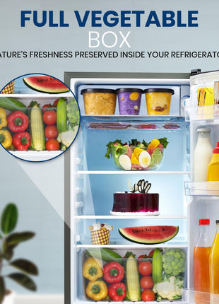 Lloyd 92 L Direct Cool Single Door 1 Star Refrigerator with Dedicated Freezer Section Big Bottle StorageFull Vegetable Box (Grey Metallic) 