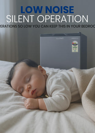 Lloyd 92 L Direct Cool Single Door 1 Star Refrigerator with Dedicated Freezer Section Big Bottle StorageFull Vegetable Box (Grey Metallic) 